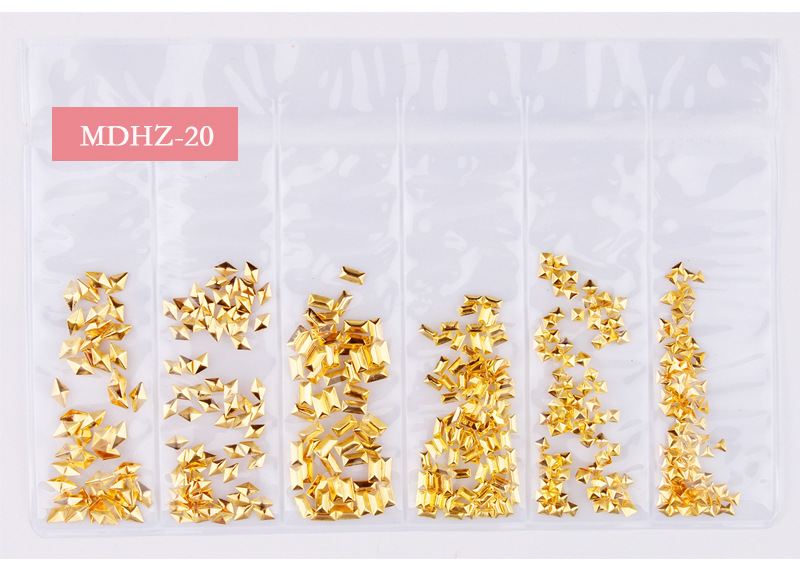 14g Weight Nail Decoration Accessories Nail Supplies 1 Set Quantity Metal Material Geometric Pattern Simple Style Style Factory Mixed New Nail Beauty Ornament Metal Hollow Japanese Star Moon Ocean 6 Grid Nail Decoration 9