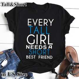 2019速卖通亚马逊新款字母印花男女宽松短袖T恤