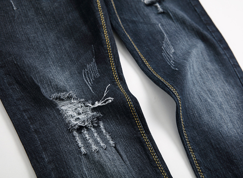 Jeans nuovi da uomo, pantaloni in denim elasticizzati a gamba dritta, alla moda e casual_voghion.com