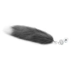 Gray white -tip tail metal anal plug