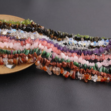 天然白水晶碎石长串带孔有空原石半成品紫黄彩碧玺厂家E18