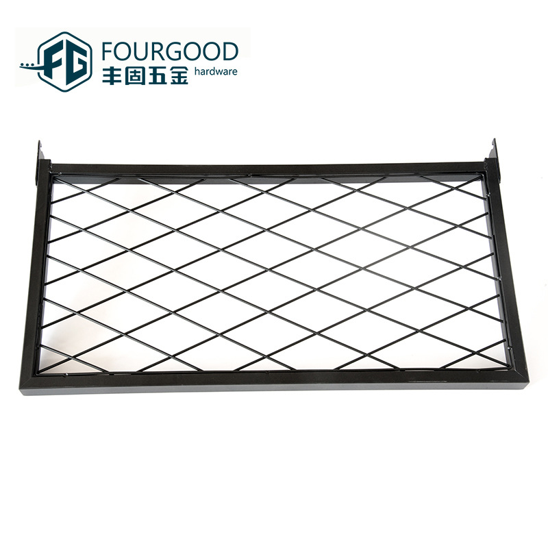 Foshan Tarjeta de suministro directo de fábrica de hierro colgando lateral trasero soldadura de tubo horizontal de soldadura de malla Bisel negro mate