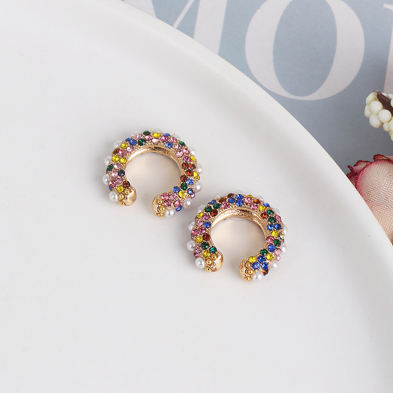 Simple And Stylish Micro-set Colorful Zircon Earrings display picture 3