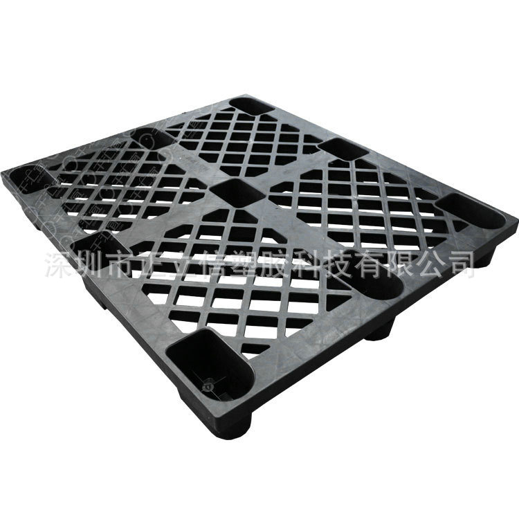 批发塑胶托盘 塑料卡板1号-124号黑色九角卡板 川田字