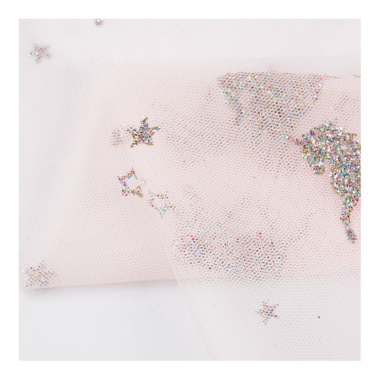 Fabricante de suministro de curación unicornio red rosa de polvo de polvo de color para niñas tela de ropa de mujer