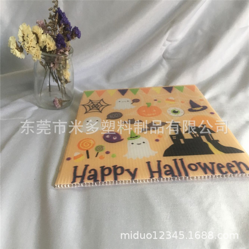 低价定做塑料瓦楞UV印刷广告板 PP塑料瓦楞户外广告牌