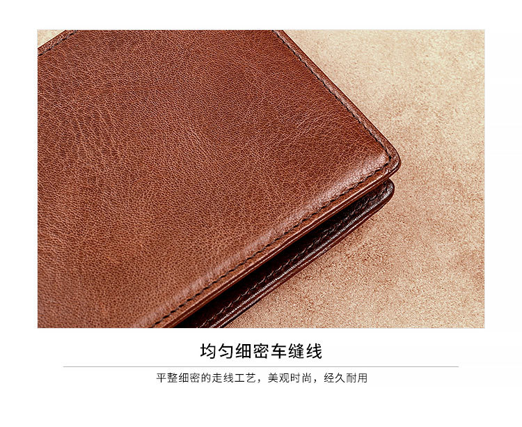 Fashion Leather Men's Wallet Top Layer Cowhide Casual Wallet Short Multi-card Coin Purse Wholesale display picture 2