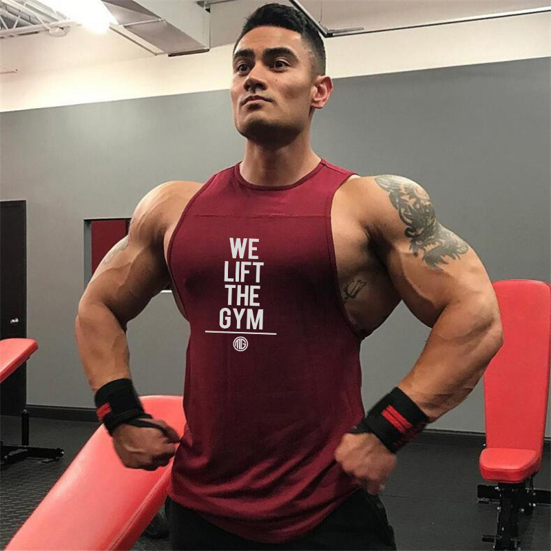 Cross-border Supply Men's Sports Fitness Vest Bodybuilding Muscle Squat Training Sleeveless T-shirt Round Hem Vest Cross-border Supply Men's Sports Fitness Vest Bodybuilding Muscle Squat Training Sleeveless T-shirt Round Hem Vest