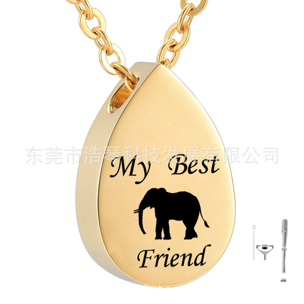 Европейские и американские ювелирные изделия очарование флакон духов капли-образные надписи пекарная шкатулка кулон личность пара ожерелье кремация ювелирные изделия