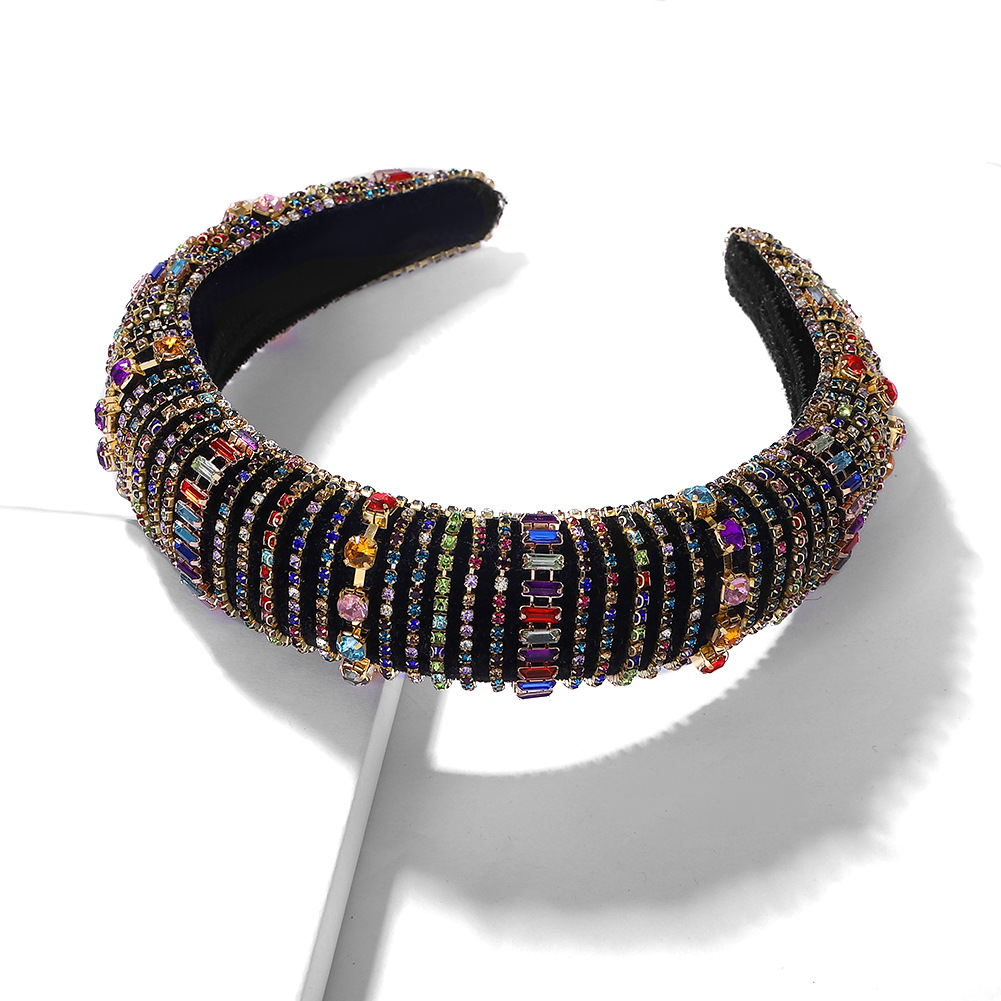 Bohemian Stylish Sponge Alloy Diamond Hair Hoop Temperament Super Flash Hair Accessories display picture 3