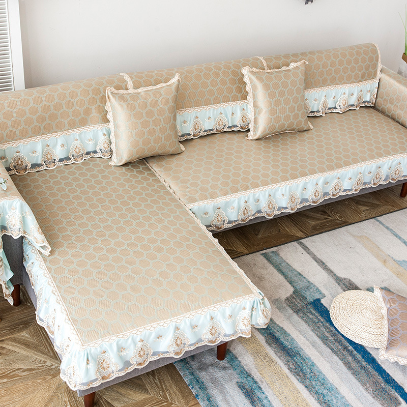 夏季爆款簡約防滑組合沙發藤席沙發墊冰絲坐墊