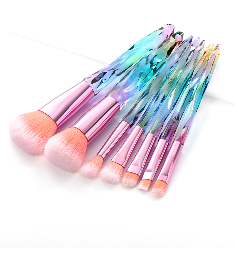 Trendy 5 Pcs 7 Pcs Transparent Acrylic Handle Pvc Bag Makeup Brush Set display picture 16