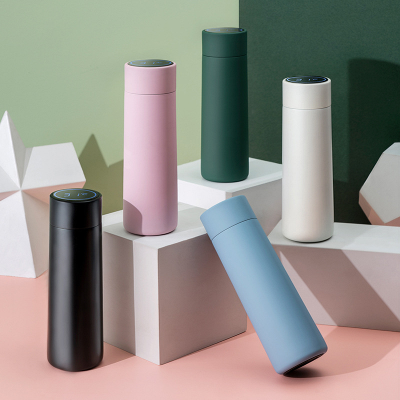 网红INS风款不锈钢316智能保温杯便携手提水杯商务直身不锈钢水杯|ms