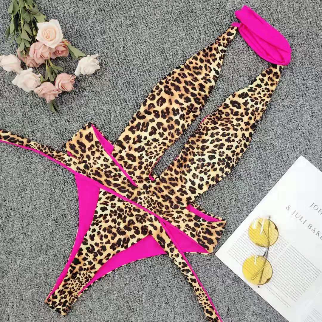 bikini de una pieza con estampado de leopardo NSZO1637