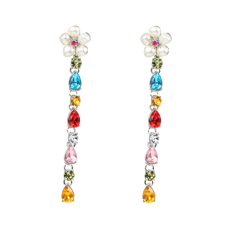 Hot Earrings Colored Diamonds Dripping Female Exaggerated Earrings display picture 8