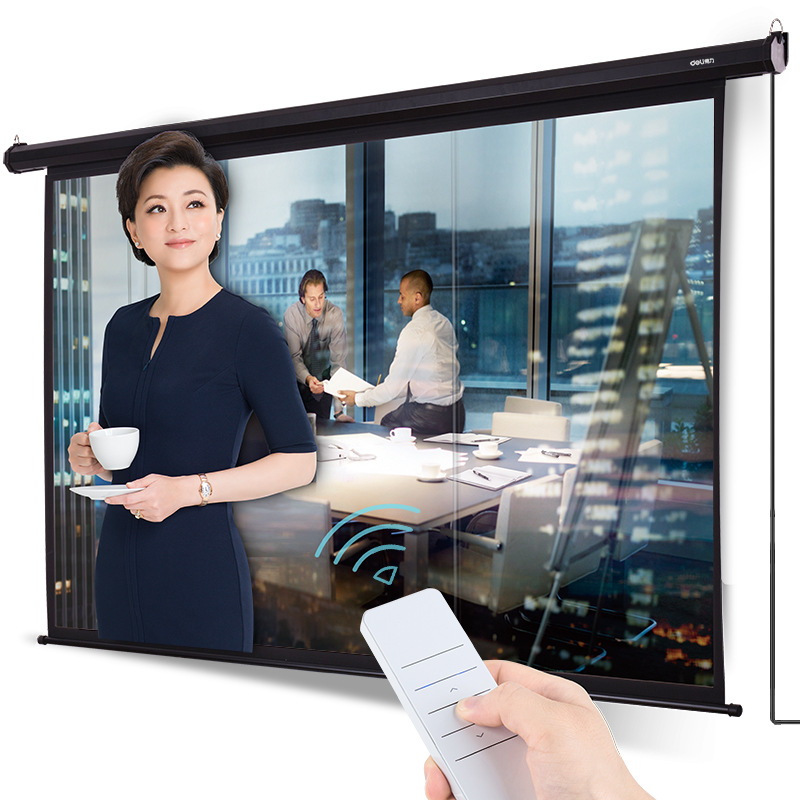Effective 100 inch 16 : 10 remote control Electric Projector screen Projection cloth Remote control)household 50442