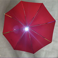 厂家供应长直柄夜光雨伞 创意LED灯光伞 碰击布七彩发光照明雨伞