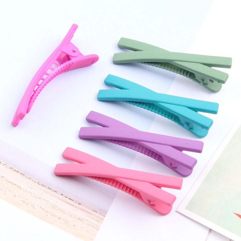 厂家批发女生简约发夹交叉果冻色韩版时尚边夹批发颜色订制网红夹