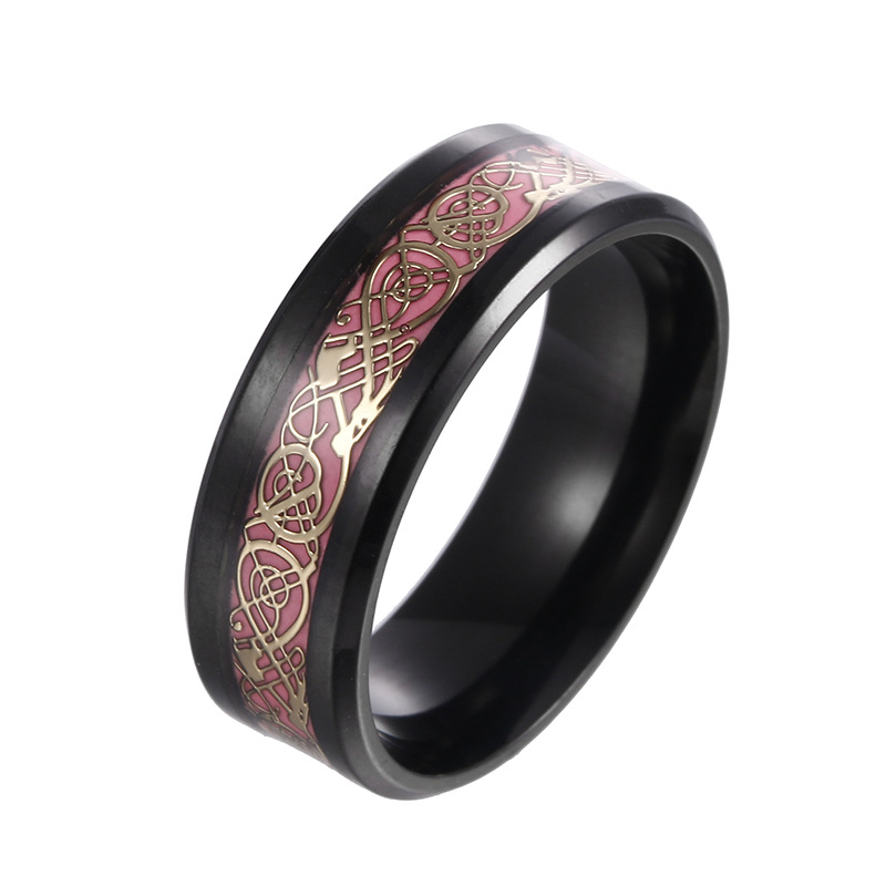 Fashion Luminous Colors Stainless Steel Dragon Pattern Ring display picture 5