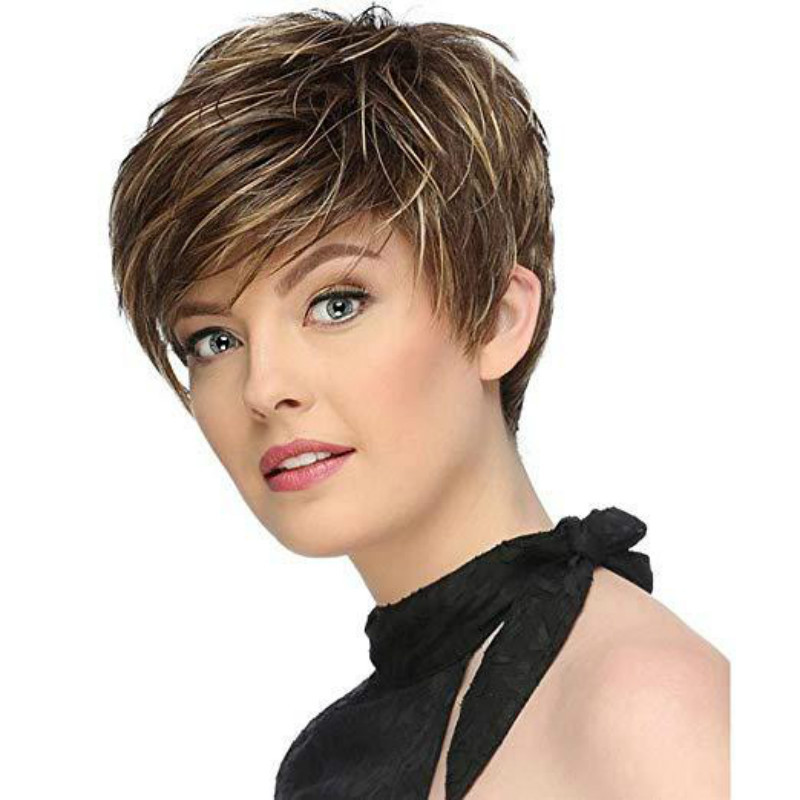 Women's Fashion Casual High-temperature Fiber Air Bangs Short Straight Hair Wigs display picture 2