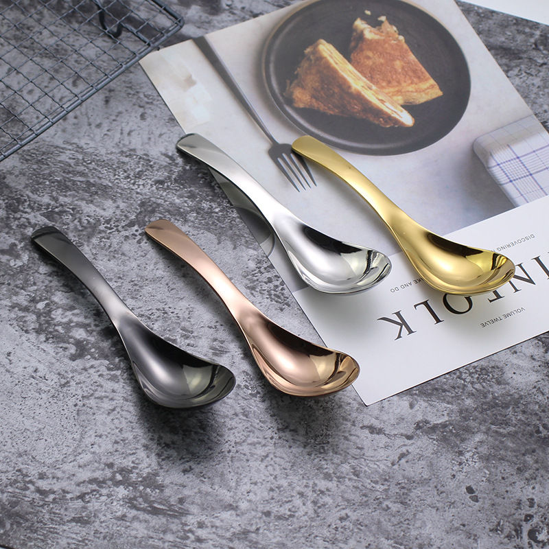 批发304不锈钢勺子 宫廷勺 加深加厚汤勺 儿童勺子家用分菜吃饭勺