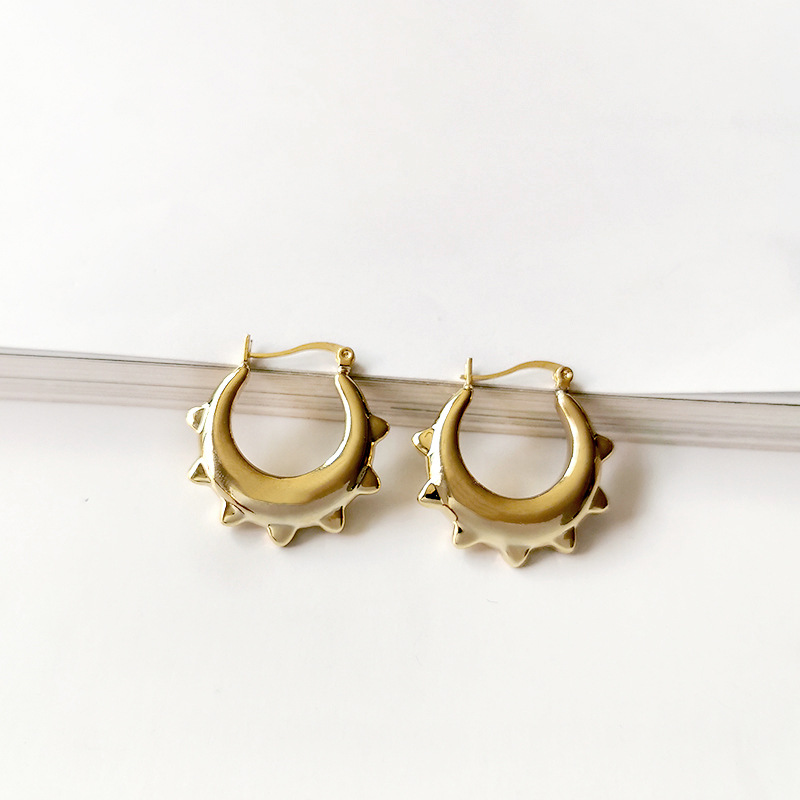 Dame Sonne Kupfer Reif Ohrringe 1 Paar display picture 6