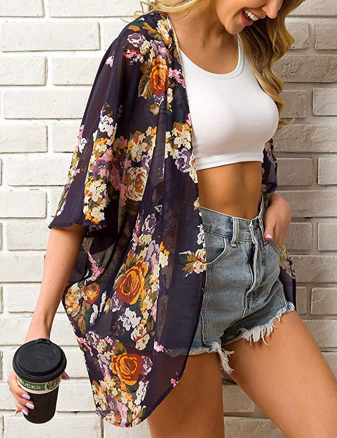 Women's Streetwear Flower Printing Cover Ups display picture 2