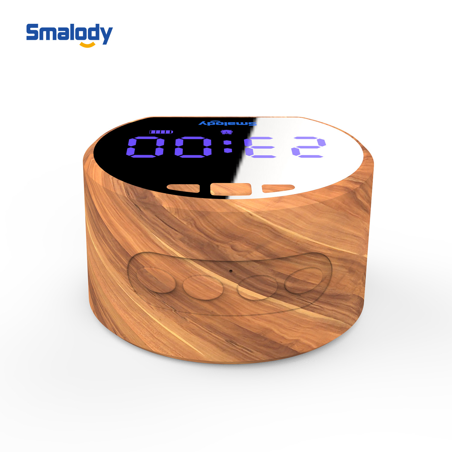 Smalody 新款无线蓝牙音箱TWS迷你低音炮镜面闹钟智能小音响 礼品