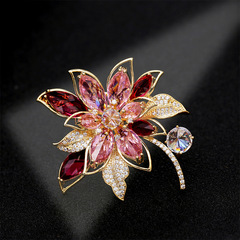 High-end Colorful Zirconia Brooch for Women: Fashionable and Elegant Suit Coat Pin, Decorative Retro Flower Brooch