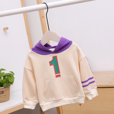 2019 spring and autumn men and women Hooded Color matching Versatile Sweater Korean Edition Pullover Children shirt On behalf of