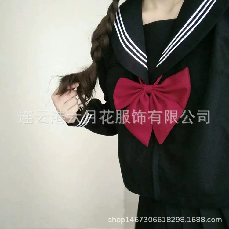 JK Sailor Uniform (June Flower God) Diablo Girl Waterman Academy — Black & White, Mini and Long Skirt Options