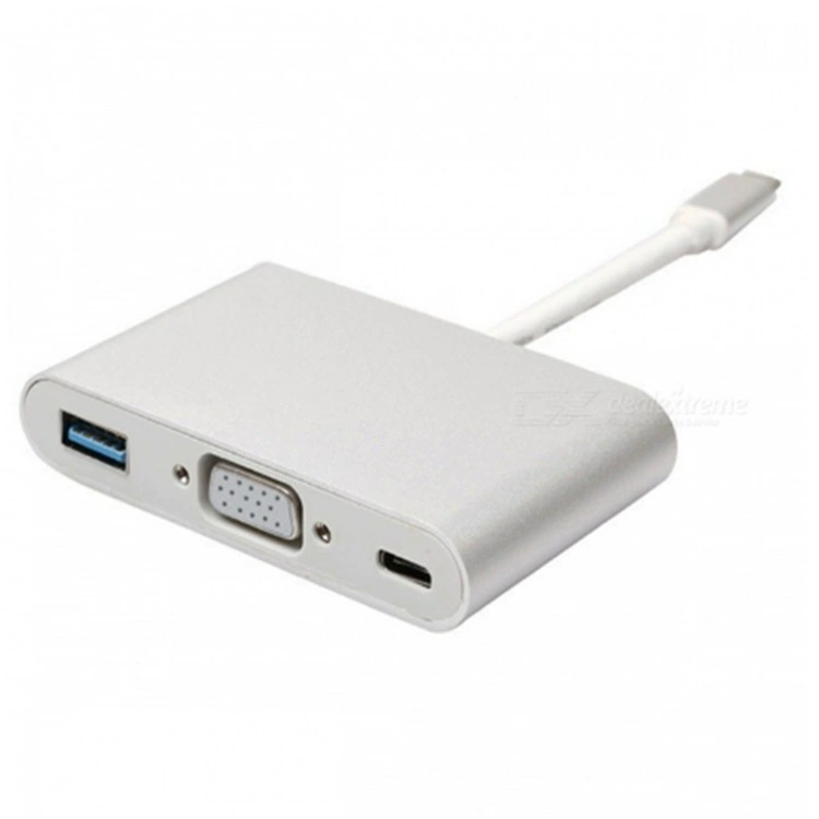 Type-C к VGA конвертер Type-C к VGA+HUB+PD три-в-одном конверсионная линия HUB