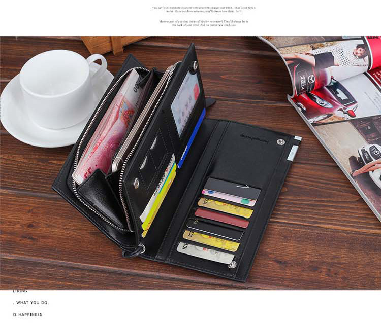 Long Wallet Men's Multi-card Zipper Clutch Bag Simple European And American Style Factory Sales display picture 8