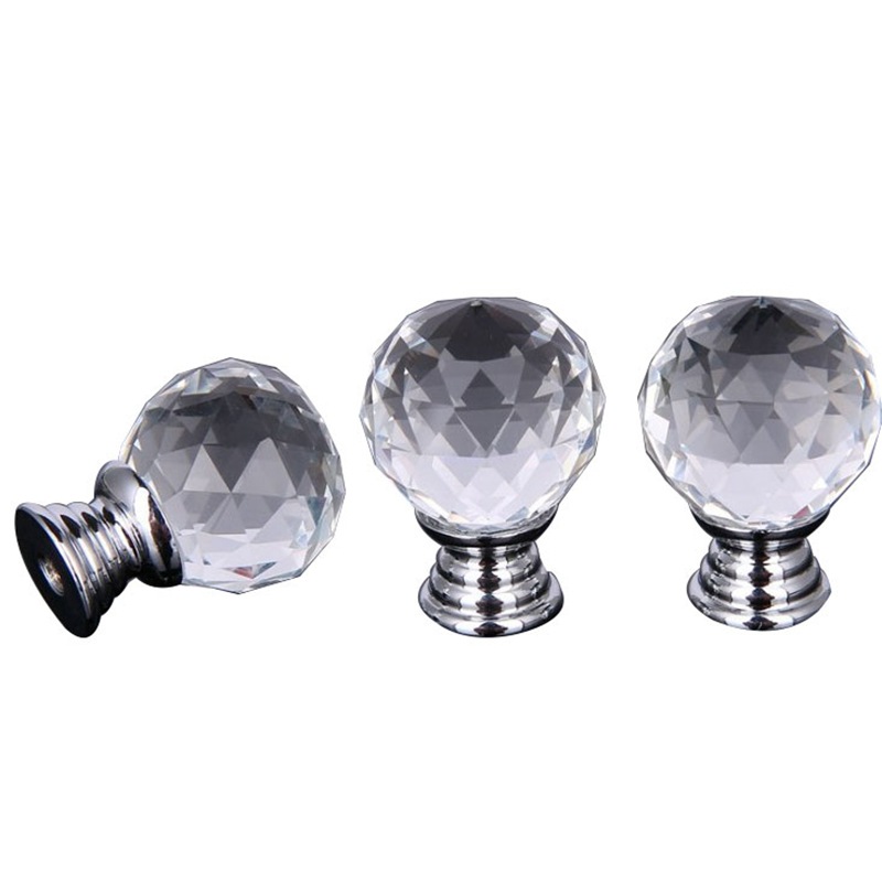 現代時尚單孔K9水晶拉手鋁合金浴室櫥櫃抽屜鋅合金提手衣櫃門把手