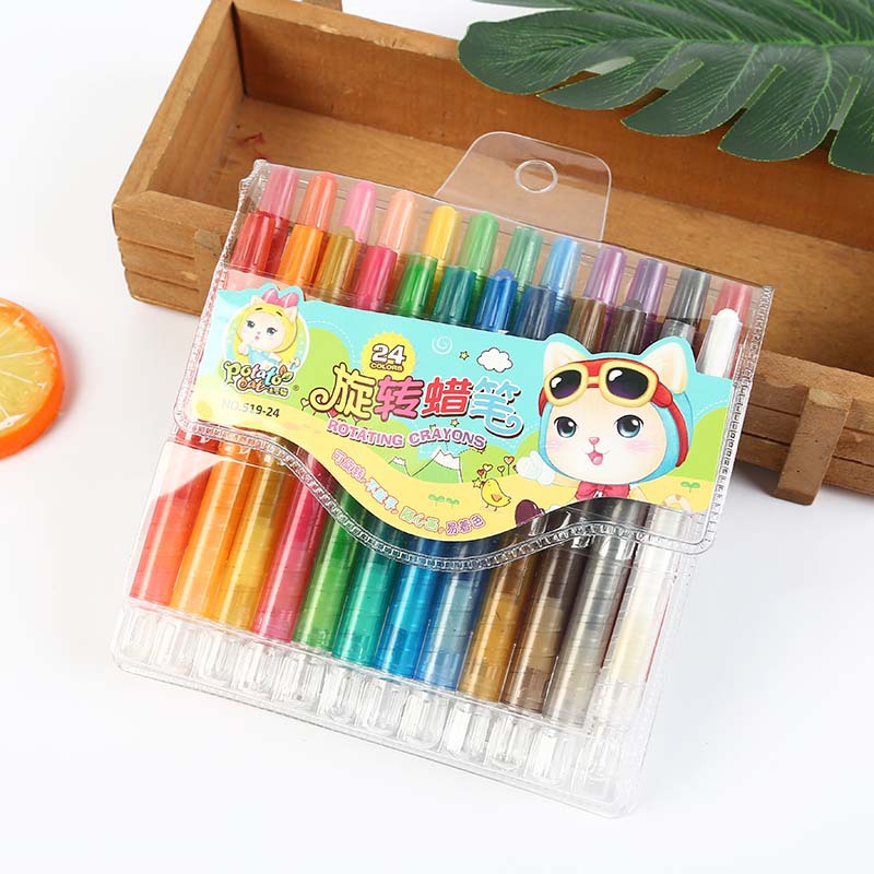 160g Weight Plastic Material Wholesale Children's Rotating Crayons Washable Not Dirty Hand Painting Graffiti Pen 2