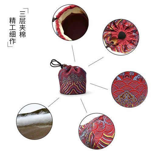 Tea set small single cup built-in cup bundle pocket small tea can storage bag master cup tea cup cloth bag with logo