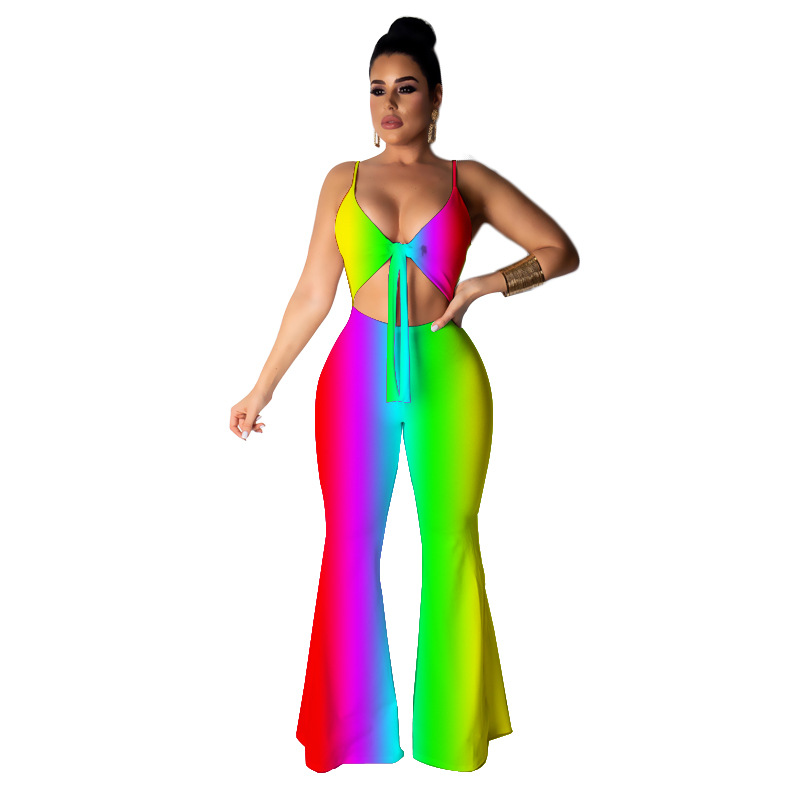 summer sexy stretch tie-dye jumpsuit nihaostyle clothing wholesale NSMYF68699