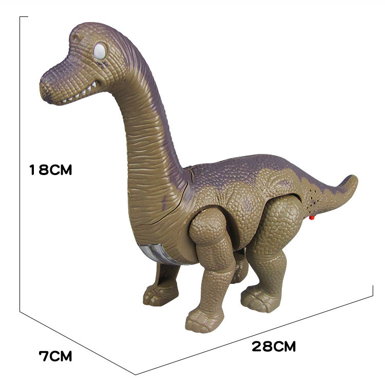 Nuevos niños dinosaurio eléctrico de juguete luz suave efecto sonido caminar automático cuello largo dragón puesto en el mercado la noche caliente venta