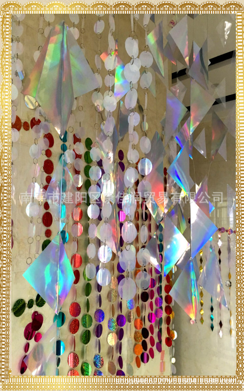 Decorative Sequin String Shape Sequin Golden Light Magic Sequin Curtain Wedding Decoration Sequin Hanging String Curtain
