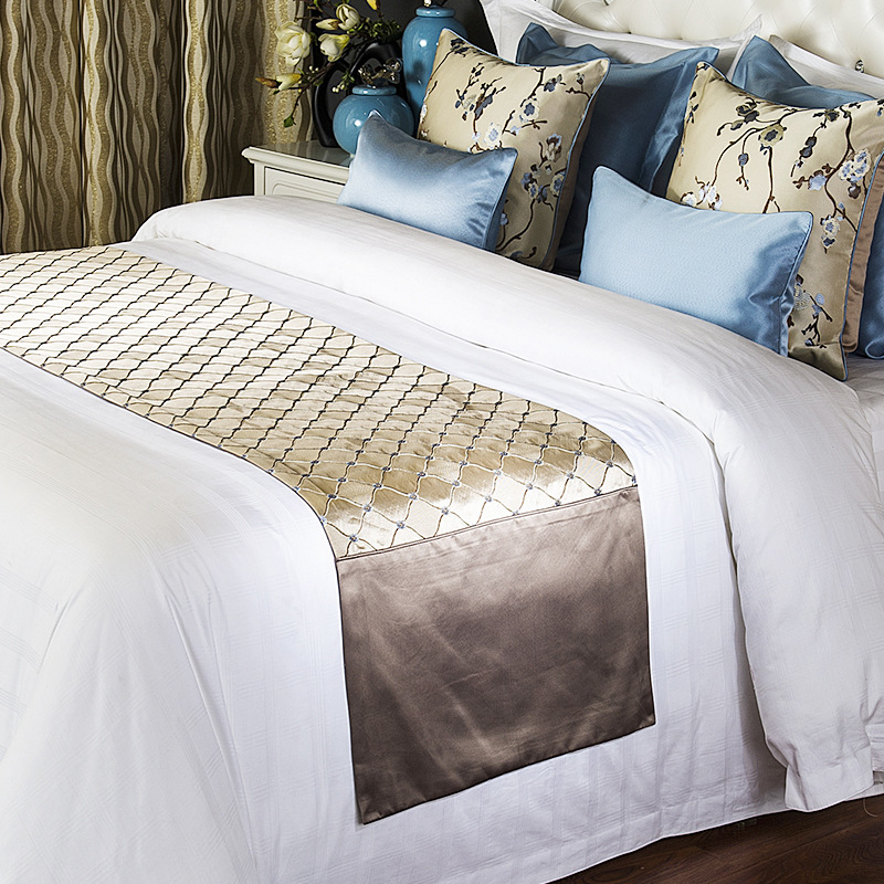 欧式奢华床旗床尾巾现货供应五星-级酒店宾馆床上用品床尾巾装饰|ru