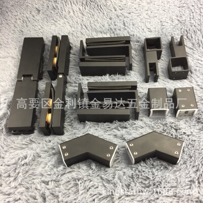 厂家供应浴房五金配件配套 黑色淋浴房配件 极简哑黑浴室配件套装