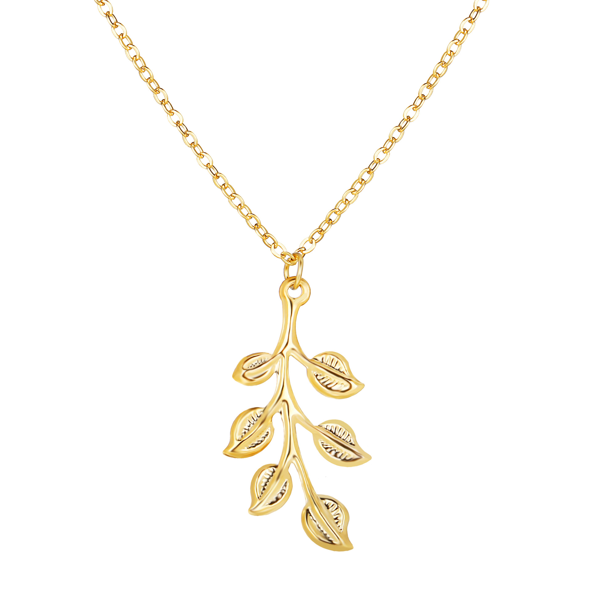 New leaf pendant long necklace clavicle chain