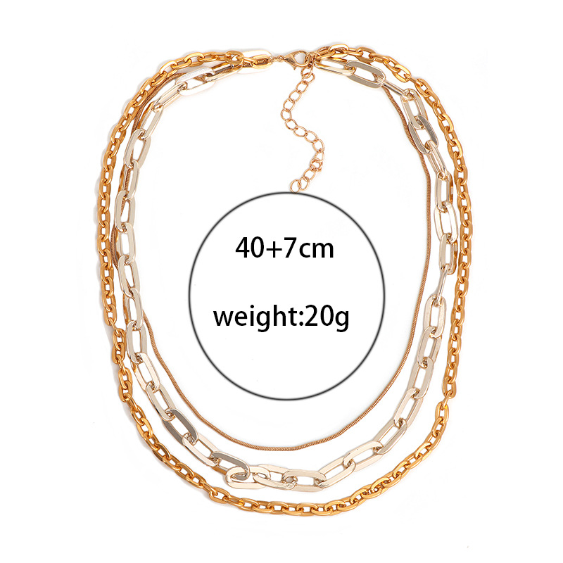 Personalized Simple Exaggerated Multi-layer Item Decorated Neck Chain Retro Chain Wild Necklace Women display picture 1