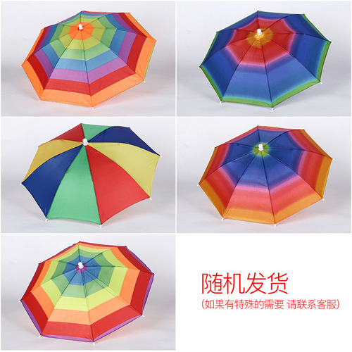 Factory direct sales sun protection umbrella hat fishing parasol double layer breathable windproof umbrella hat tea picking umbrella for children and adults