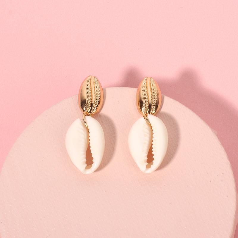 6g Weight Earrings Classification Wedding, Travel Occasion Women'S Gender Gold Color Alloy Conch Shell Bohemian Exquisite Earrings For Women Nihaojewelry 1
