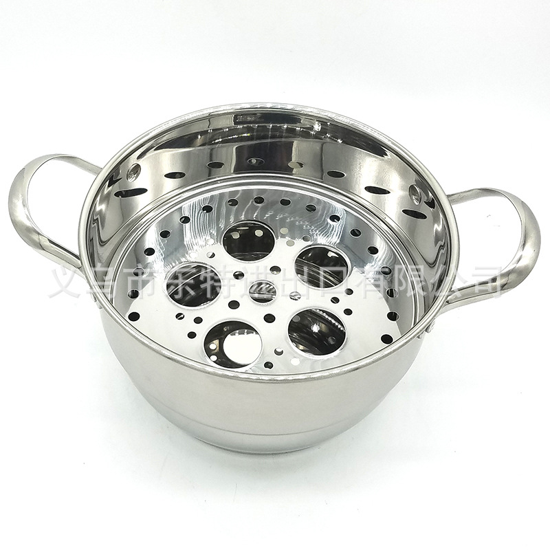 Factory direct sales of new type of soup pot, non-magnetic thickened double-base soup steamer, multi-functional pot, sanding double-layer Korean-style gift pot detail image 9