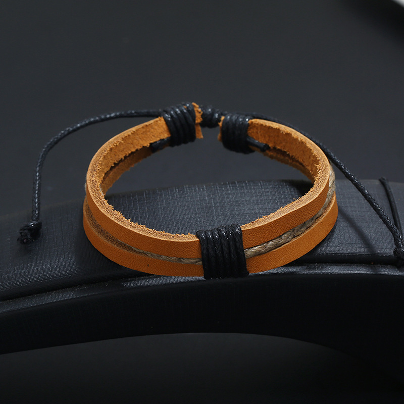 Vintage woven leather bracelet simple men and women jewelry bracelet