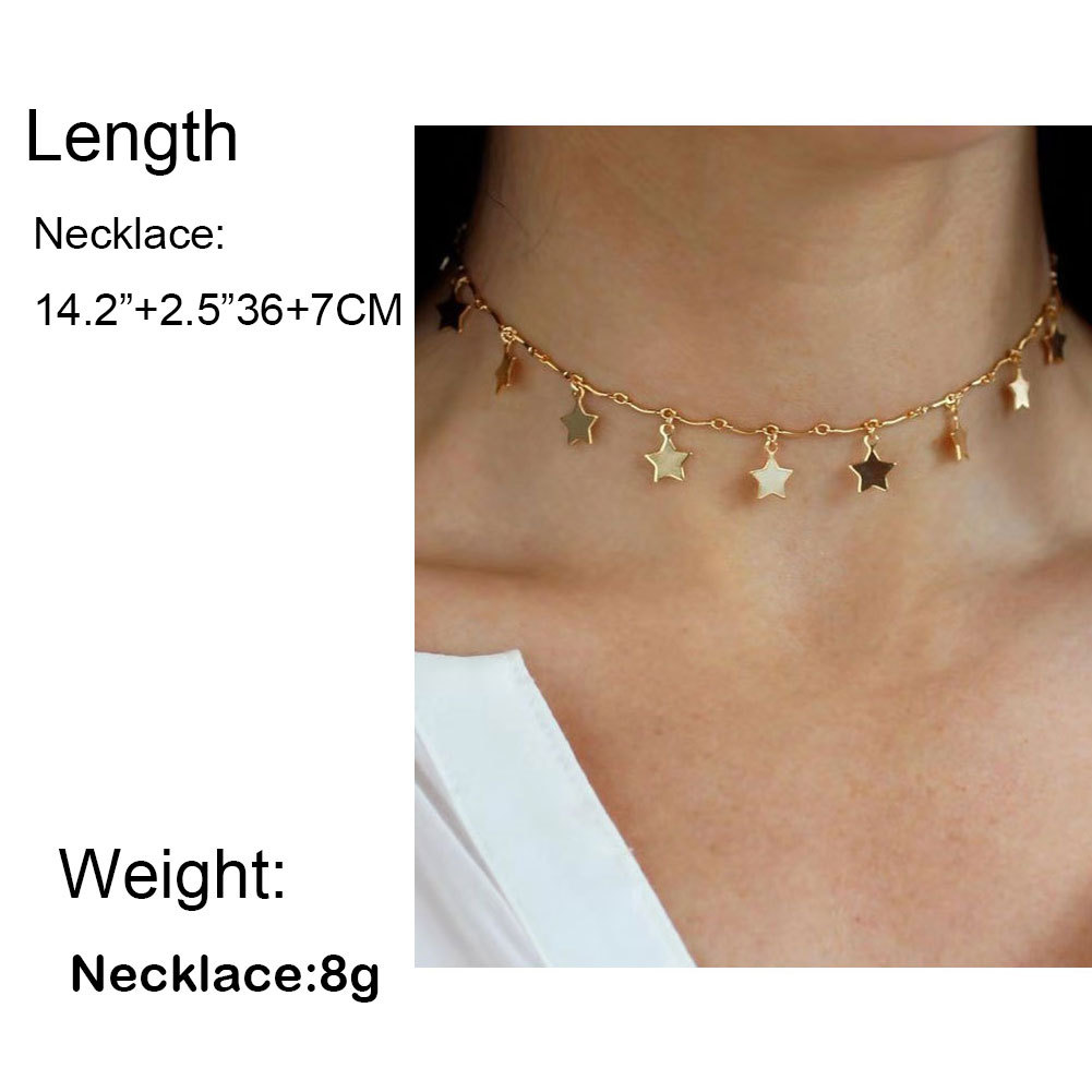 Clavicle Chain Temperament Simple Wind Short Section Copper Five-pointed Star display picture 1