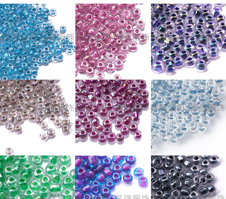 透明染芯玻璃米珠 DIY手工串珠 染芯珠 批发供应小米珠 450g/包详情21