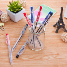 创意按动透明简易圆珠笔 学生办公签字笔 学习文具用品批发定制